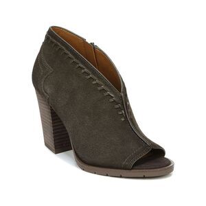 ZODIAC Womens Green Artful Detailing Mia Sculpted Heel Leather Shootie 7 M